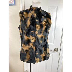 Collection Harve Benard Faux Fur Front Zip Vest Womens Size 8 Black/Brown